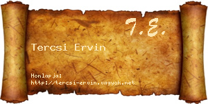 Tercsi Ervin névjegykártya