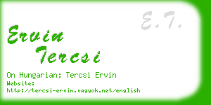 ervin tercsi business card